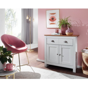 NIVO modern komód 79 cm – fehér / tölgy