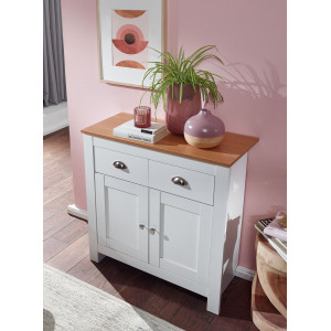 NIVO modern komód 79 cm – fehér / tölgy