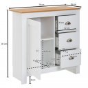 NIVO -II modern komód 79 cm – fehér / tölgy