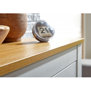 NIVO -II modern komód 79 cm – fehér / tölgy
