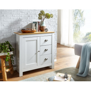 NIVO -II modern komód 79 cm – fehér / tölgy