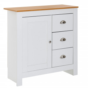NIVO -II modern komód 79 cm – fehér / tölgy SKYPORT