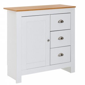 NIVO -II modern komód 79 cm – fehér / tölgy SKYPORT