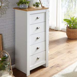 NIVO modern fiókos komód 53 cm – fehér / tölgy SKYPORT