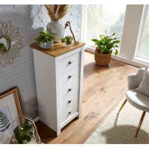 NIVO modern fiókos komód 53 cm – fehér / tölgy