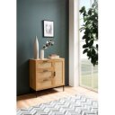 CANEWOOD modern komód - 80 cm – tölgy / rattan