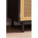 VIENNA- II modern komód rattan hatású fonattal - 80 cm – tölgy/fekete