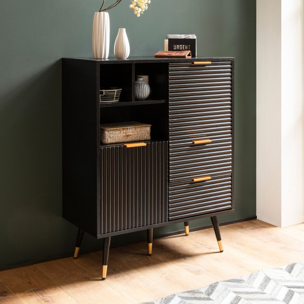 MIRENO modern komód 77 cm – fekete
