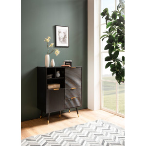 MIRENO modern komód 77 cm – fekete