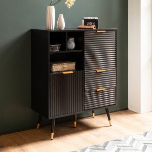 MIRENO modern komód 77 cm – fekete SKYPORT
