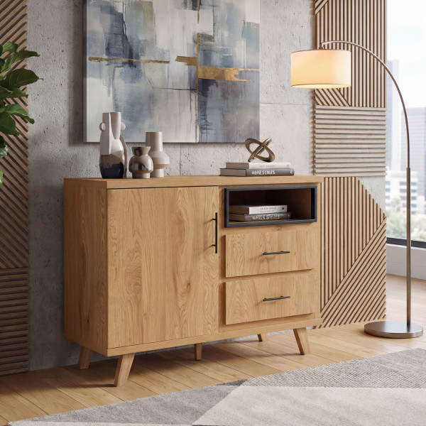 TENDO modern komód 116 cm – tölgy