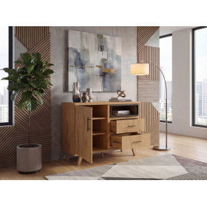 TENDO modern komód 116 cm – tölgy