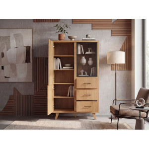TENDO modern magas szekrény 100 cm – tölgy / fekete