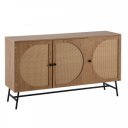 CANE modern komód rattan hatású fronttal - 140 cm – tölgy