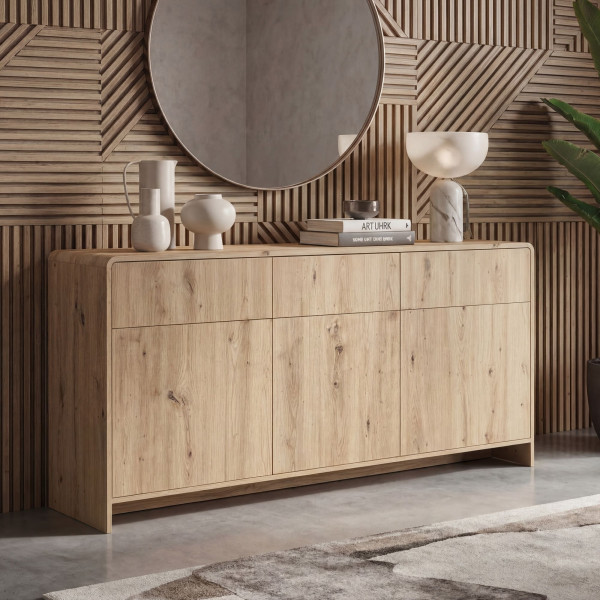 NATURA modern komód 155 cm – tölgy