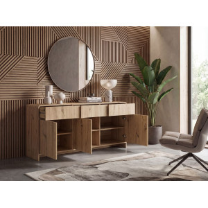 NATURA modern komód 155 cm – tölgy