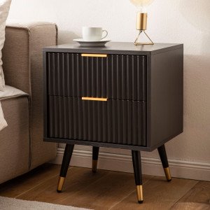 MIRENO modern éjjeliszekrény  - 44 cm – fekete Éjjeliszekrények