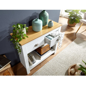 NIVO modern konzolasztal  - 85 cm – fehér / tölgy