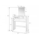 VANITY -II modern fésülködőasztal tükörrel 75 cm – fehér