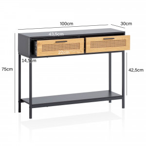 VIENNA modern konzolasztal - 100 cm – fekete