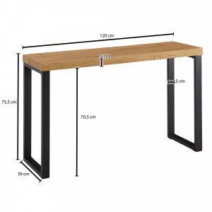 LINEO modern konzolasztal - 120 cm – tölgy