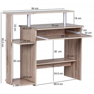 DENVER modern számítógépasztal - 94cm - tölgy