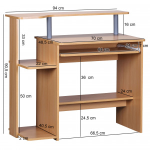DENVER modern számítógépasztal - 94cm -  bükk