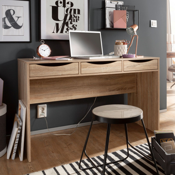 MODENA modern íróasztal 3 fiókkal - 120cm - tölgy