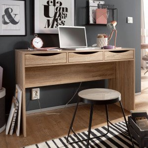 MODENA modern íróasztal 3 fiókkal - 120cm - tölgy SKYPORT