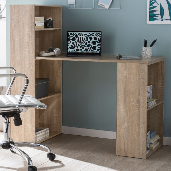 FLEXO modern íróasztal variálható polcrendszerrel - 120cm - tölgy
