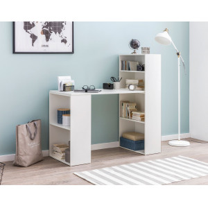 FLEXO modern íróasztal variálható polcrendszerrel - 120cm - fehér
