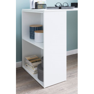 FLEXO modern íróasztal variálható polcrendszerrel - 120cm - fehér