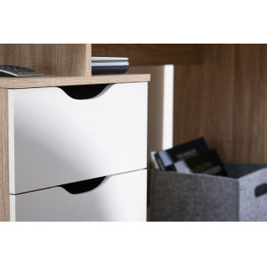 MONTI modern íróasztal - 120cm - tölgy/fehér