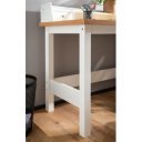 LENTO modern íróasztal monitorpolccal és fiókokkal - 106cm - fehér/tölgy