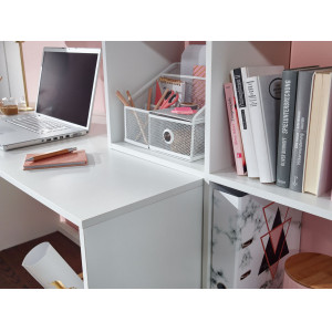 FRAME modern íróasztal 6 rekeszes polccal - 170cm - fehér