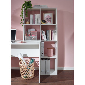 FRAME modern íróasztal 6 rekeszes polccal - 170cm - fehér