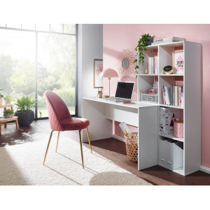 FRAME modern íróasztal 6 rekeszes polccal - 170cm - fehér