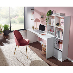 FRAME modern íróasztal 6 rekeszes polccal - 170cm - fehér