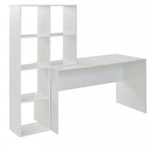 FRAME modern íróasztal 6 rekeszes polccal - 170cm - fehér