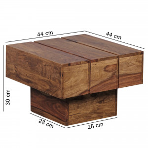 CUBO tömör rózsafa lerakóasztal - 44cm