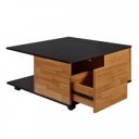 MOVE modern gurulós dohányzóasztal fiókokkal - 70cm - antracit/tölgy